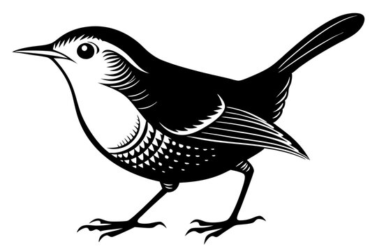 recommend clip art: wren silhouette vector illustration