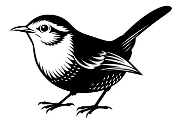 wren silhouette vector illustration