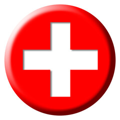 Red medical 3d in modern style on white background. Health insurance icon concept. Pharmacy concept. Isolated vector illustration