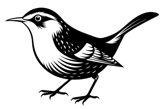 recommend clip art: wren silhouette vector illustration