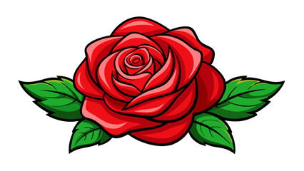 red rose isolated on white