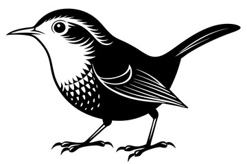 wren silhouette vector illustration