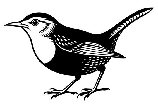 recommend clip art: wren silhouette vector illustration