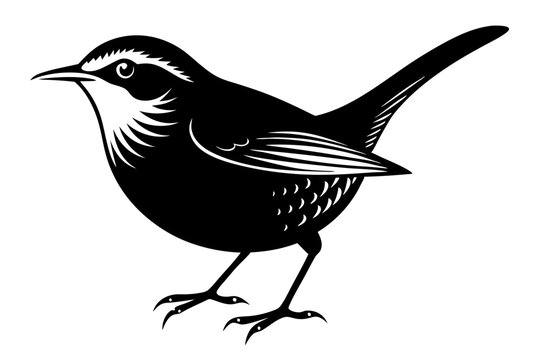 recommend clip art: wren silhouette vector illustration