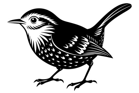 recommend clip art: wren silhouette vector illustration