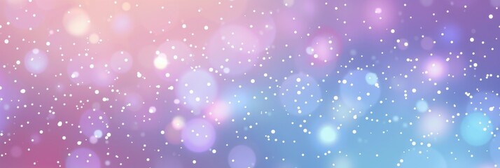 Fototapeta premium Soft Pastel Background With Shimmering Snowflakes, Bokeh Light