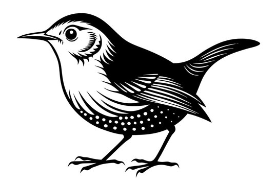 recommend clip art: wren silhouette vector illustration