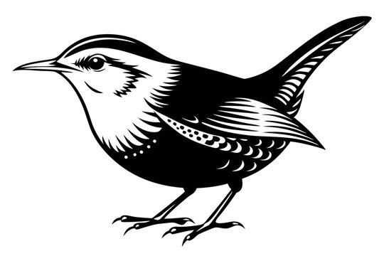 recommend clip art: wren silhouette vector illustration