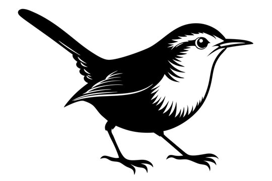 recommend clip art: wren silhouette vector illustration