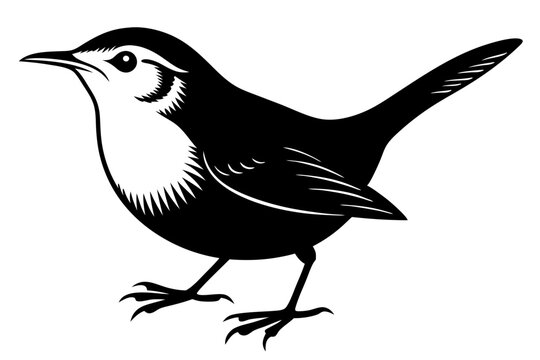 black and white bird standing clip art preview