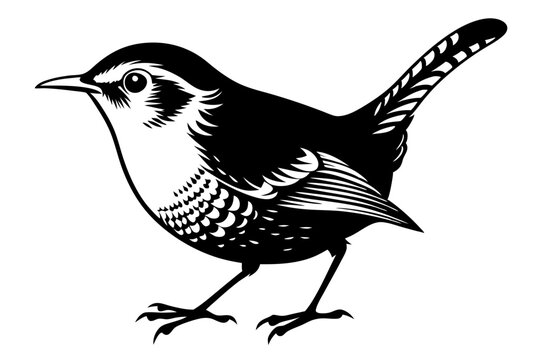 recommend clip art: wren silhouette vector illustration