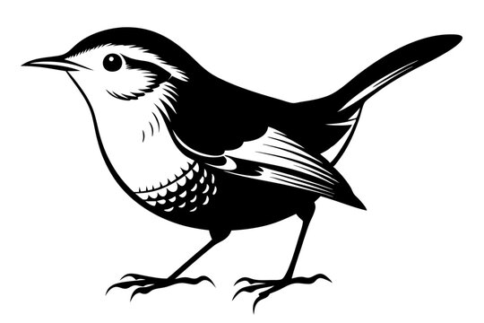 recommend clip art: wren silhouette vector illustration