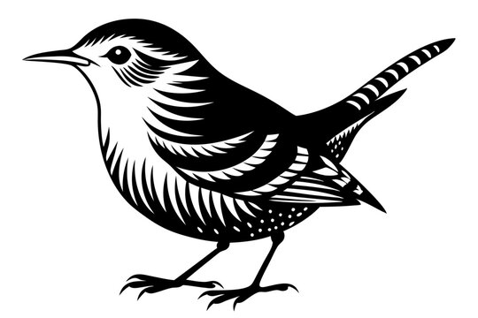 recommend clip art: wren silhouette vector illustration