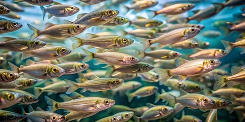 A School of Silverfish, Close-up, Underwater, Fish, School, Aquarium, Nature