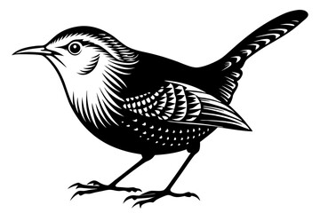 wren silhouette vector illustration