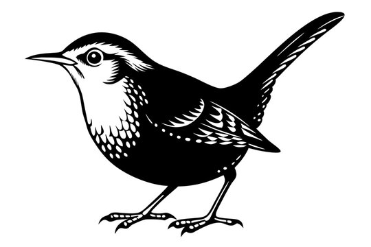 recommend clip art: wren silhouette vector illustration