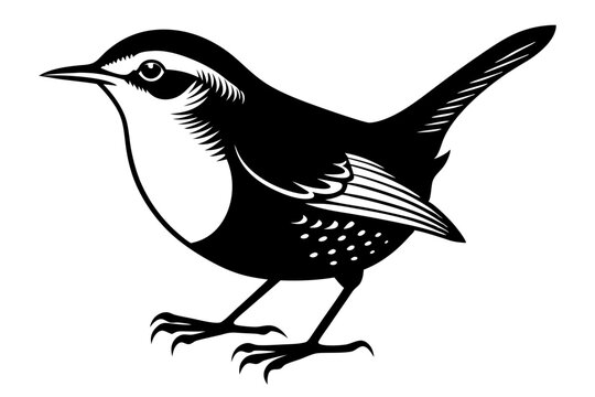 recommend clip art: wren silhouette vector illustration