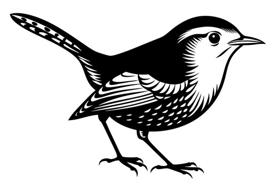 recommend clip art: wren silhouette vector illustration
