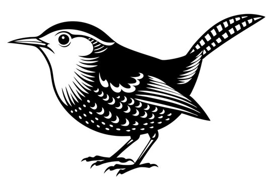 recommend clip art: wren silhouette vector illustration