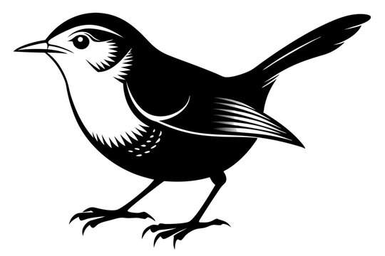 recommend clip art: wren silhouette vector illustration