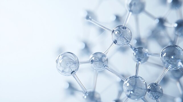 An abstract 3D rendering of a molecular structure.