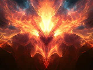 Fototapeta premium Intense Fiery Abstract Explosion of Flames and Plasma in Cosmic Inferno Backdrop