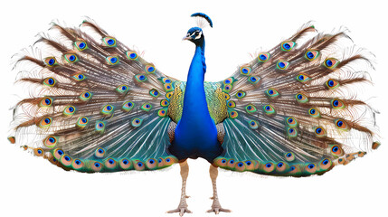 Obraz premium Art nouveau artistic image of peacock in a round shape,Luxurious peacock with an open tail,magnificent realistic peacock