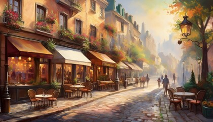 Fototapeta premium Venetian Vibes: A Smoky Café Retreat Amidst Architectural Grandeur