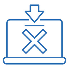 Obraz premium ダウンロードの禁止、キャンセル。セキュリティ強化に関するの編集可能な線のベクターアイコンイラスト