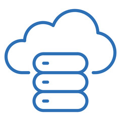 クラウドストレージの編集可能な線のベクターアイコンイラスト