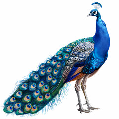 Obraz premium Art nouveau artistic image of peacock in a round shape,Luxurious peacock with an open tail,magnificent realistic peacock