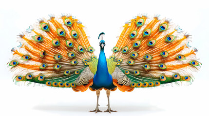 Obraz premium Art nouveau artistic image of peacock in a round shape,Luxurious peacock with an open tail,magnificent realistic peacock