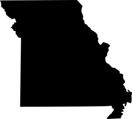 State of Missouri Silhouette Outline Graphic Design with Transparent Background