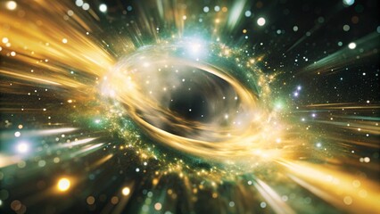 Fototapeta premium Light drawn into a black hole