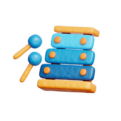 Xylophone, Musical instrument, Music festival entertainment, 3D rendering.