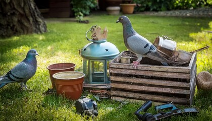 pigeons on the fence