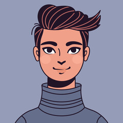 Portret mężczyzny na jasnym tle. Avatar do mediów społecznościowych. Różnorodność. Ilustracja wektorowa w stylu kreskówkowym.