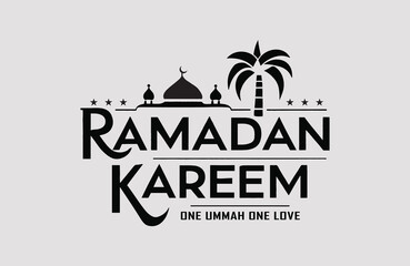 Ramadan Kareem handwritten text calligraphy vector illustration tshirt design