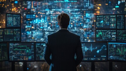 Stressed trader reacting to sudden stock market collapse