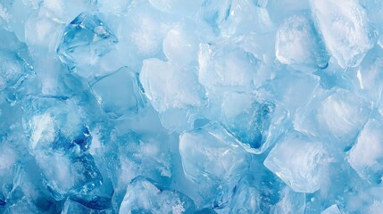 Obraz premium Frozen Tundra Ice Texture background,Blue ice cubes texture, can be used for printed materials like brochures, flyers, business cards. 