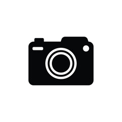 Camera black and white flat vector icon design. Photo camera symbol and clip art