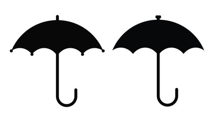 Umbrella black and white flat vector icon design. Umbrella symbol and clip art