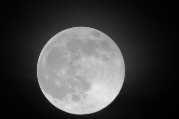 a Full Moon with dark , Super full moon with dark background.