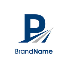 Simple Initial P Road Logo
