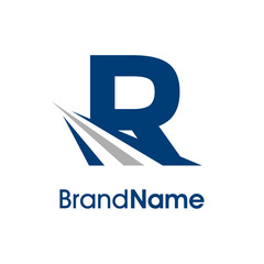 Simple Initial R Road Logo