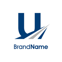 Simple Initial U Road Logo