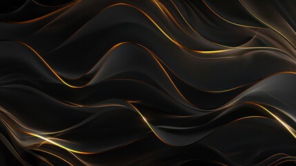 Obraz premium Abstract Wavy Black and Gold Design