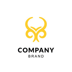 Elegant Floral Horns Logo - Modern Corporate Identity