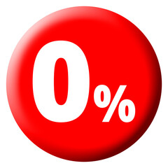 Red 0% Percent Sign