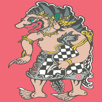 buto rambut geni is an evil giant from mahabarata story in javanesse myth